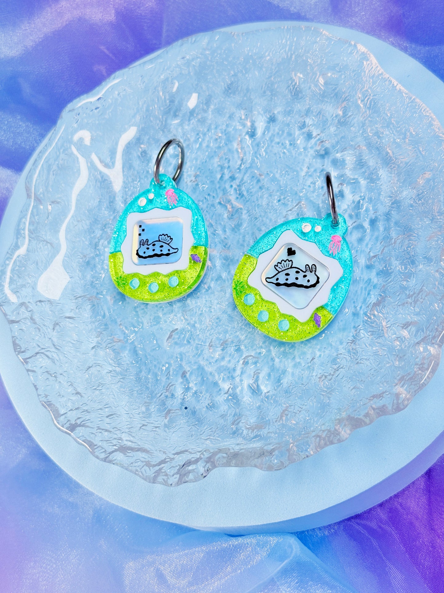 Virtual Pet Sea Slug Acrylic Earrings