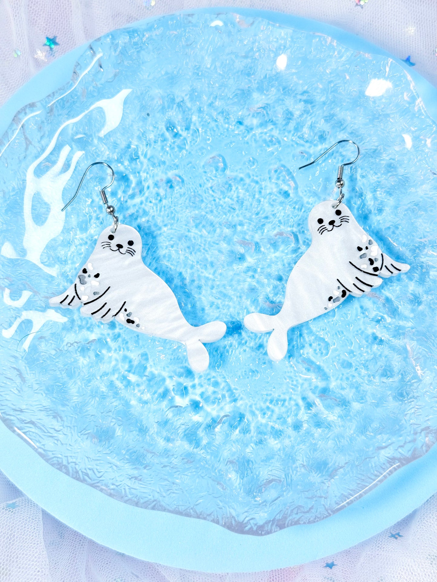 Spotted Seal Acrylic Earrings
