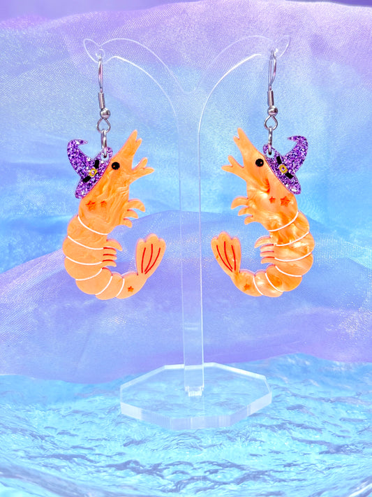 Witchy Shrimp Acrylic Earrings