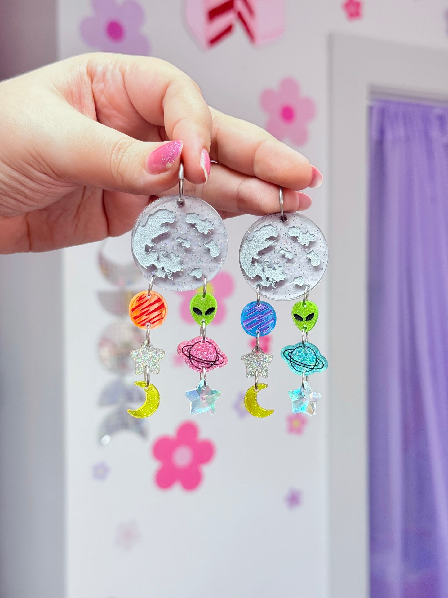 Out of this World Drops, Acrylic Earrings