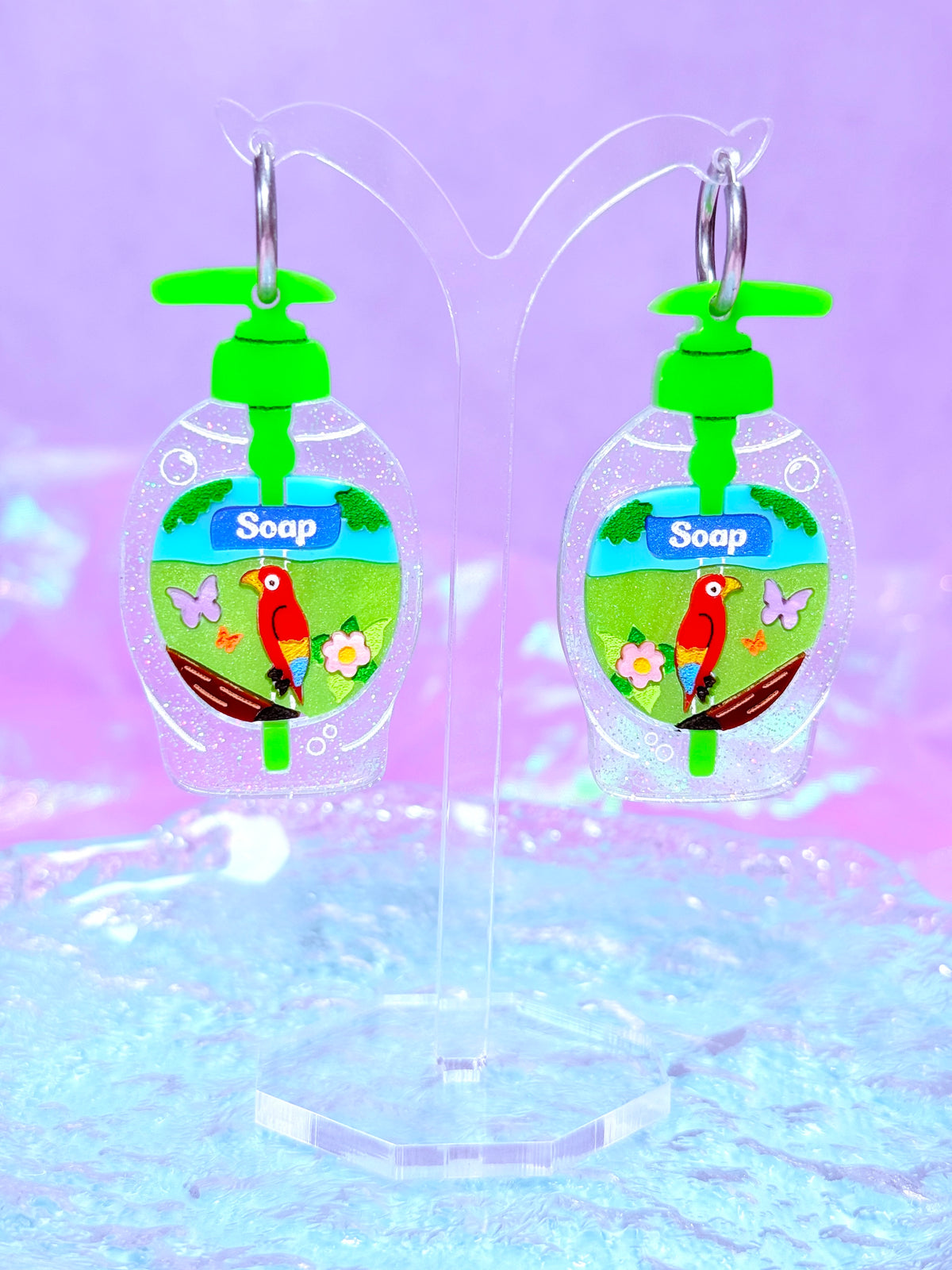 Nostalgic Parrot Soap Earrings