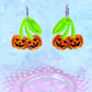 Pumpkin Cherries, Acrylic Earrings