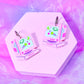 Retro Computer Earrings, Pastel Space