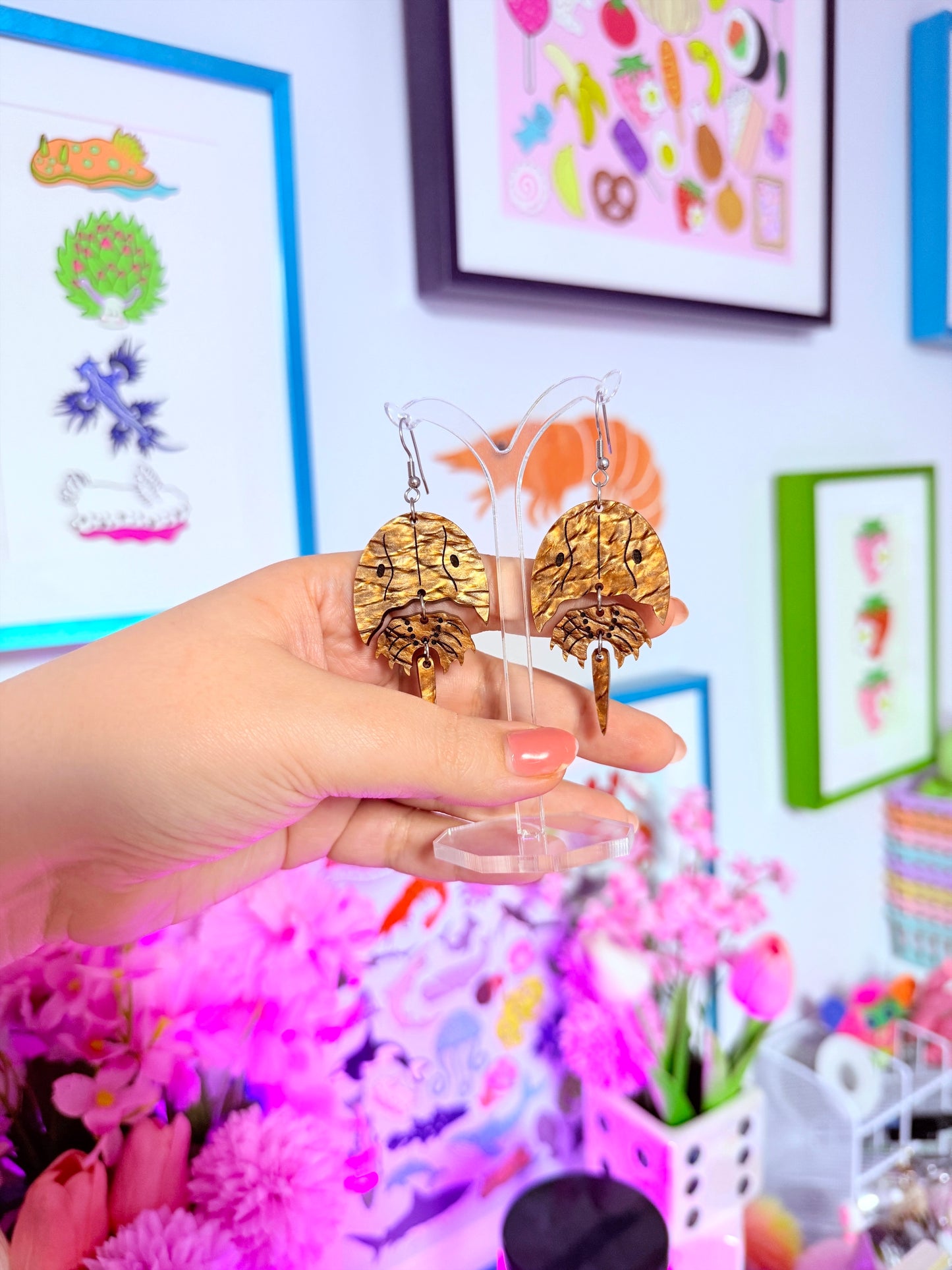 Horseshoe Crab Acrylic Earrings