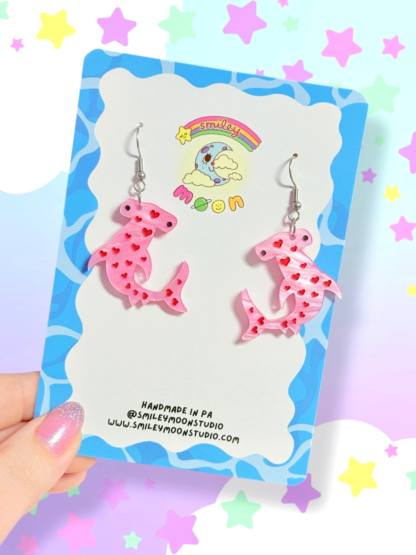 Love Hammerhead Acrylic Earrings