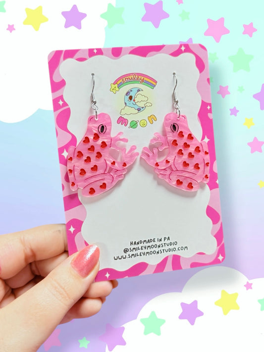Love Frog, Acrylic Earrings
