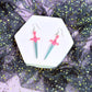 Pink Sword Acrylic Earrings