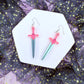 Pink Sword Acrylic Earrings