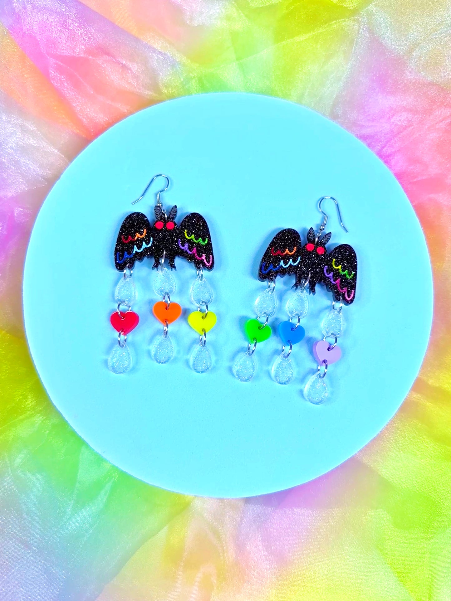 Pride Mothman Acrylic Earrings