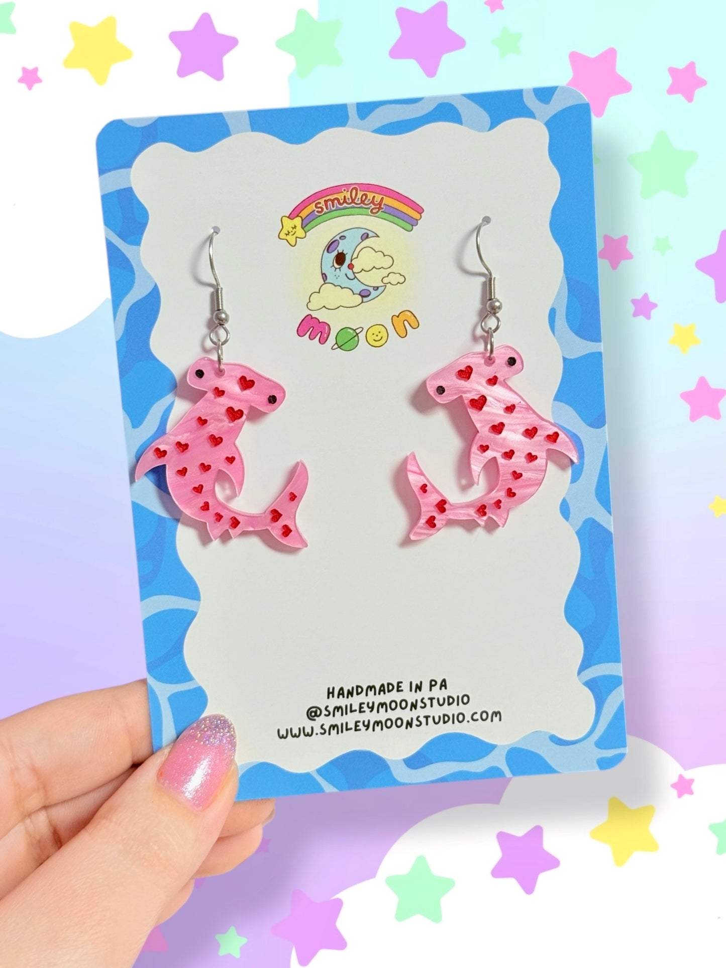Love Hammerhead Acrylic Earrings