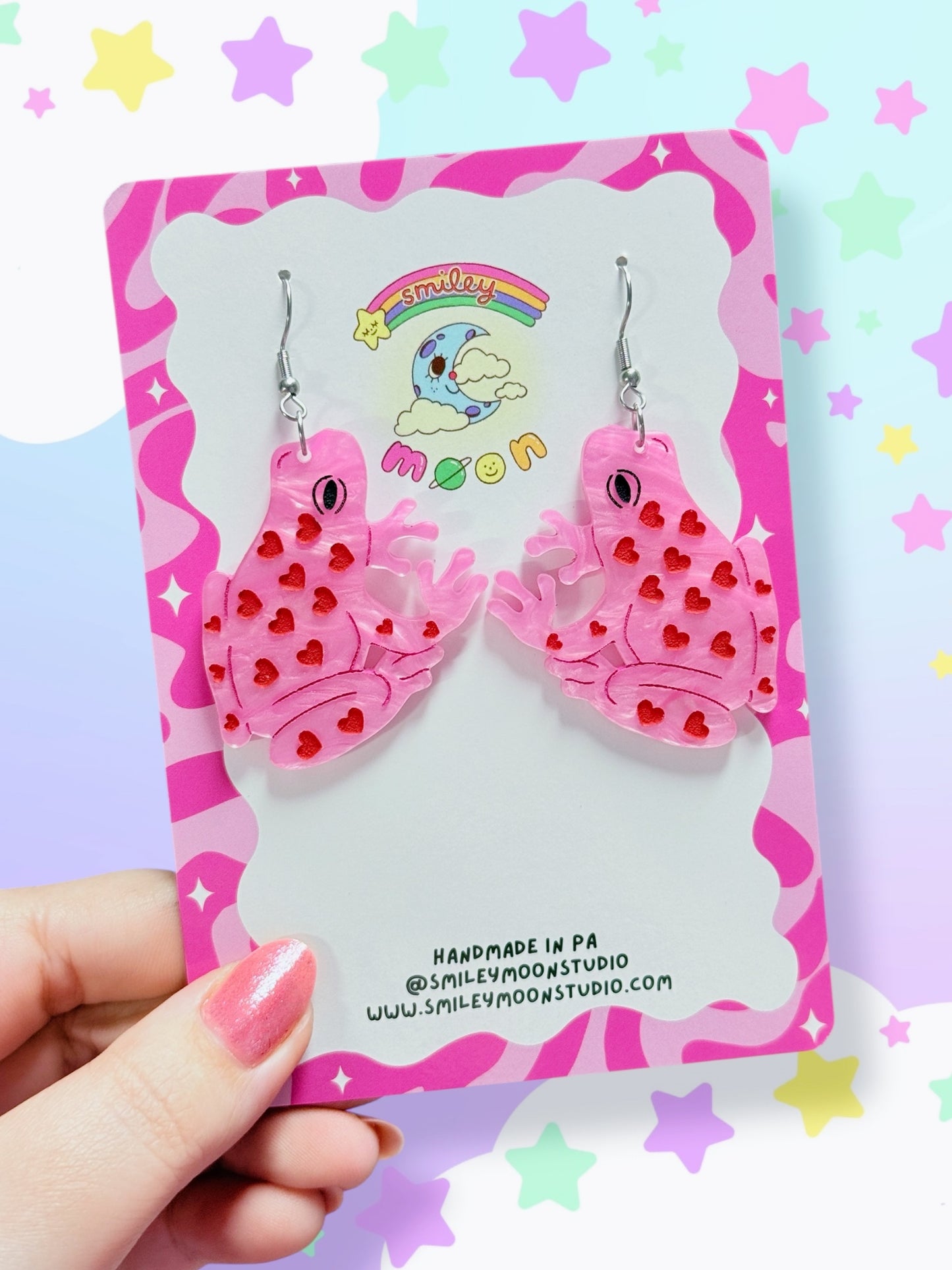 Love Frog, Acrylic Earrings