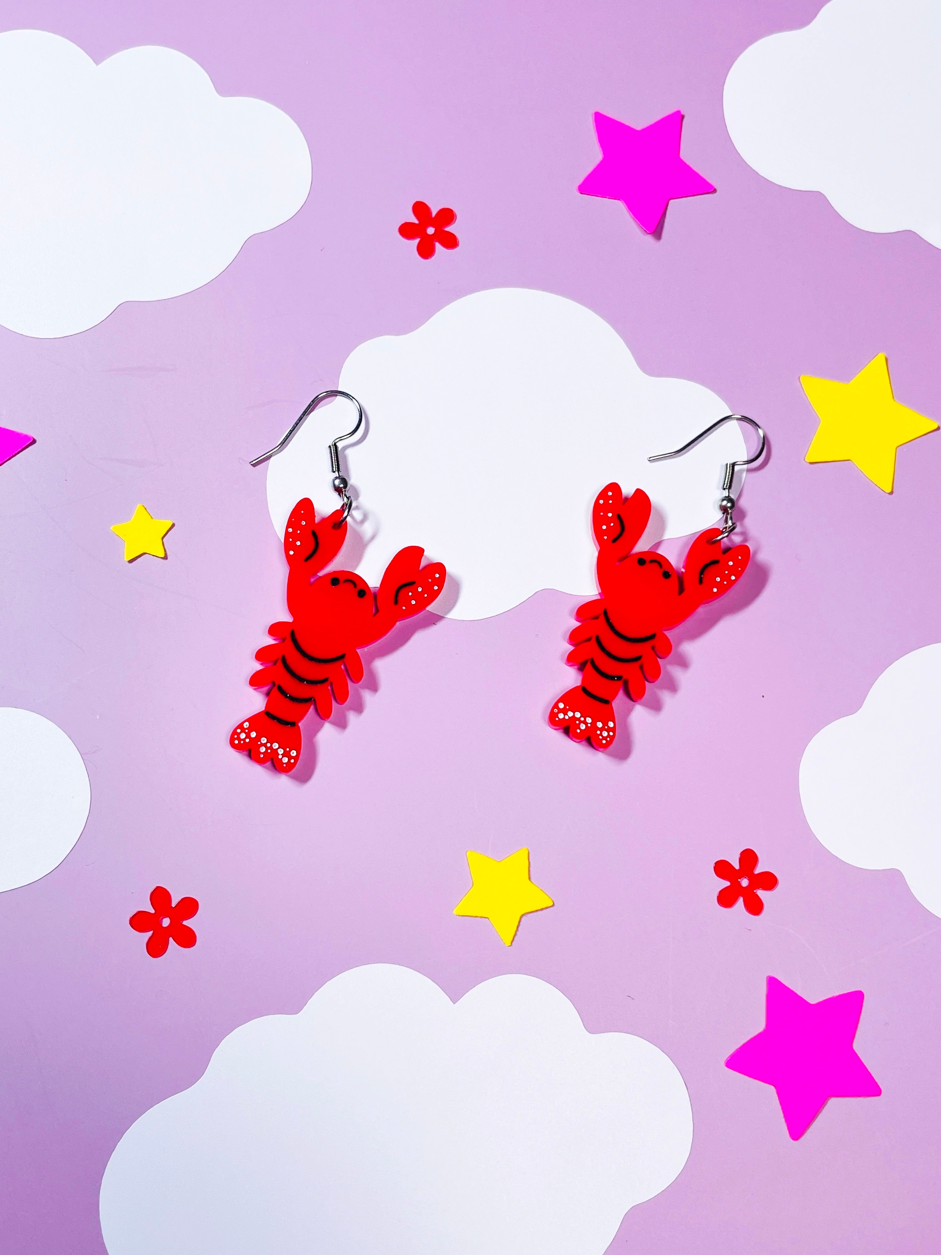 Lobster Acrylic Earrings