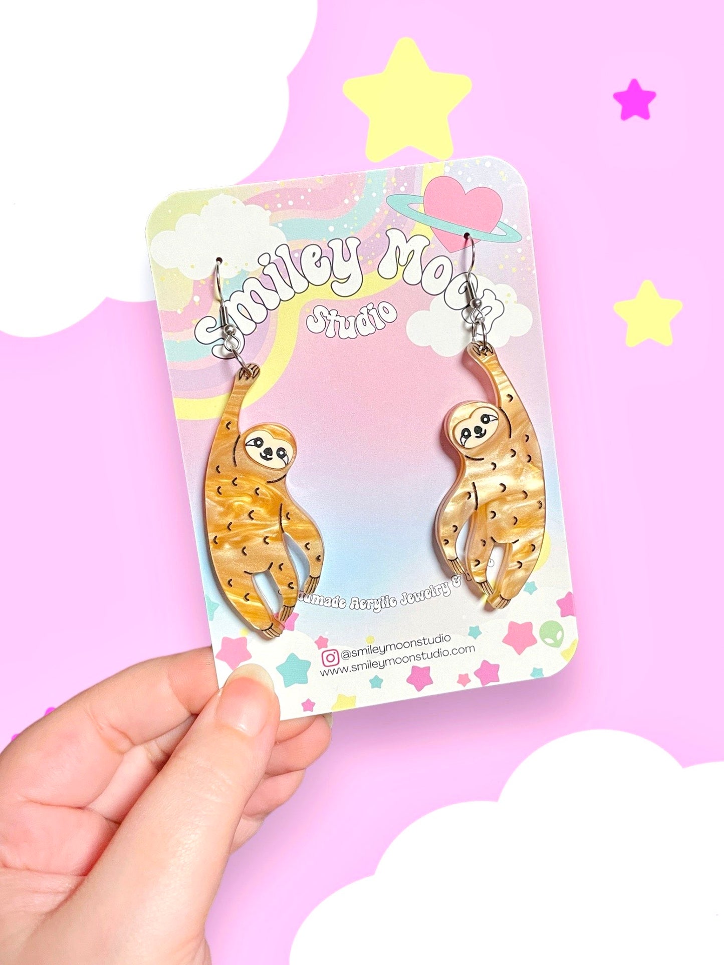Sloth Acrylic Earrings